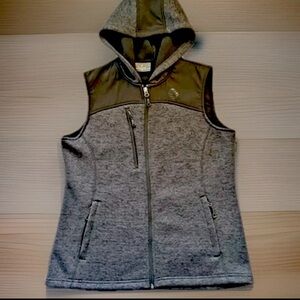 FOSSA Vest Womens Small Charcoal Gray Black Apparel District Fleece Zip Up #9949